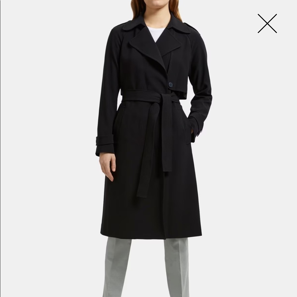 Theory Raglan Trench Coat in Crepe